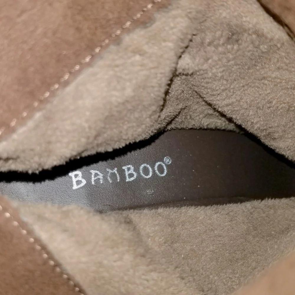 BAMBOO Brown Heels Booties‎